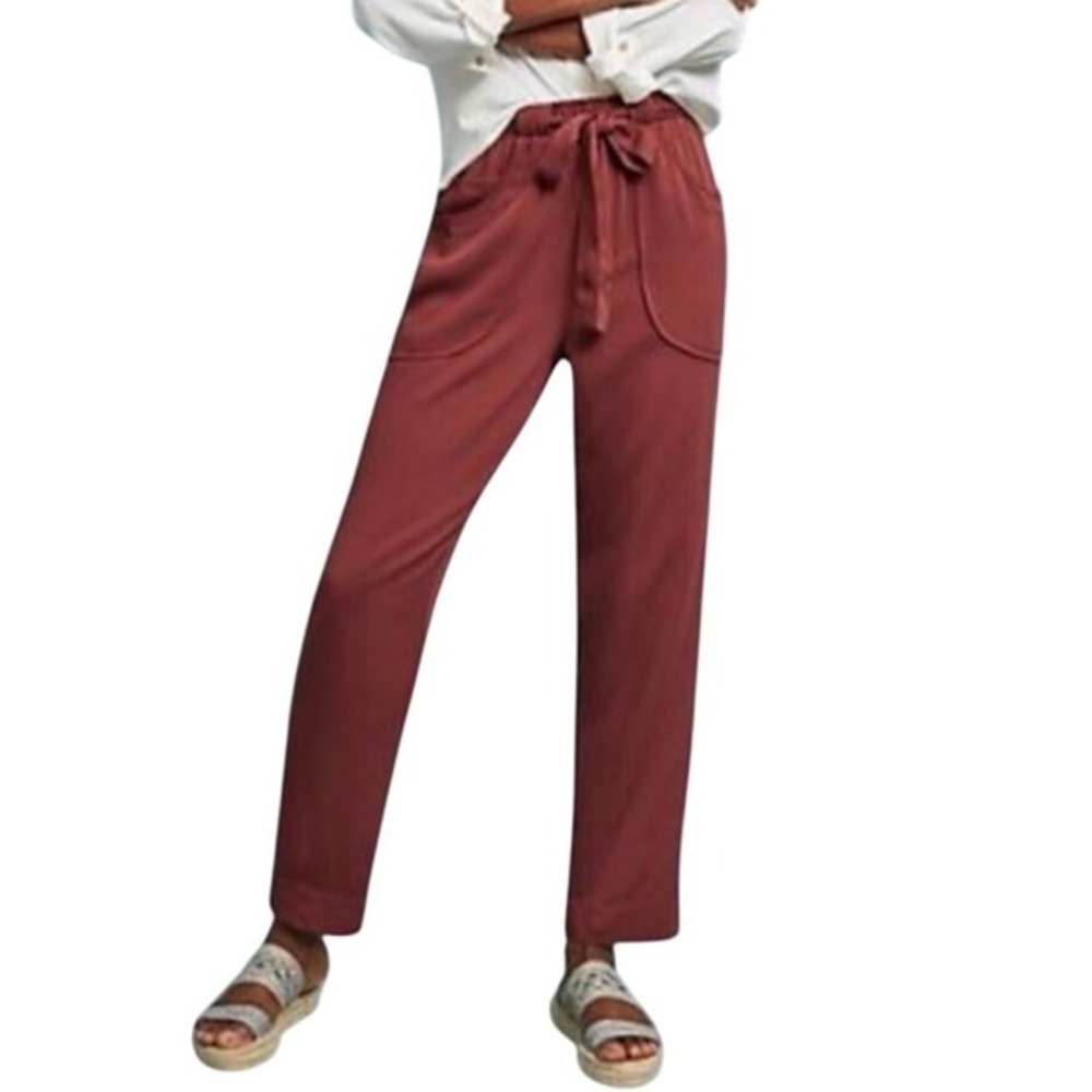 Dolan Pants‎ Paper Bag Tie Waist Tapered Crop Ankle M Boho Casual Vacation
